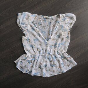 Stradivarius Sheer Floral Top